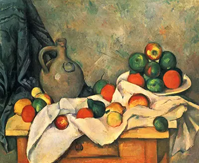 Curtain, Jug and Fruit Paul Cezanne